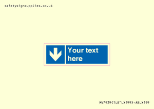 Custom Mandatory directional sign, blue arrow down